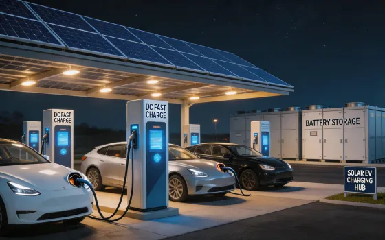 Solar powered EV charging hub